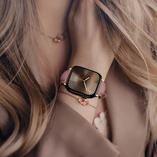 AmazingThing Class Band Leather Strap for Apple Watch 45 | 46 | 49 mm - Pink Фото num