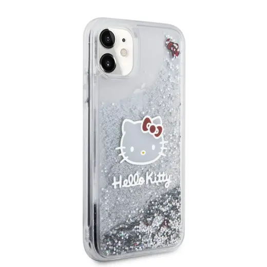 Hello Kitty Liquid Glitter Electroplating Head Logo Case for iPhone 11 Transparent Фото num