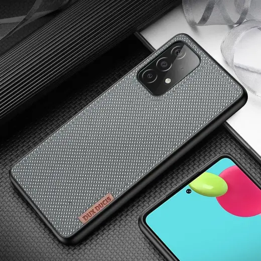 Dux Ducis Fino case covered with nylon material for Samsung Galaxy A72 4G gray Photo