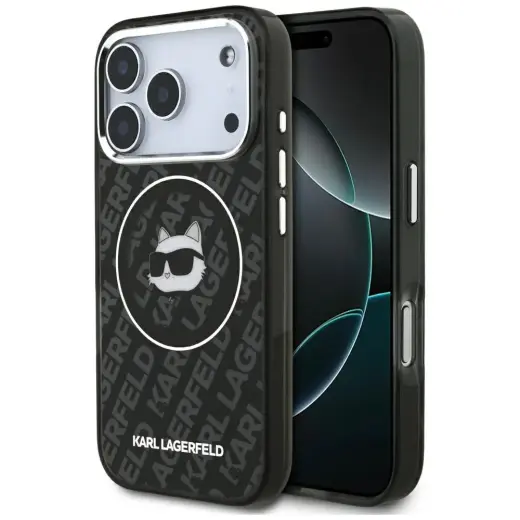 Karl Lagerfeld IML Choupette Head Logo чехол с поддержкой MagSafe для телефона iPhone 17 Pro Max черный