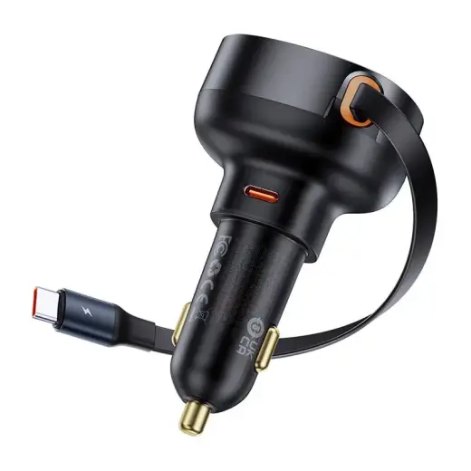 Car Charger Baseus Enjoyment Pro with cable USB-C, 60W (Black) Photo