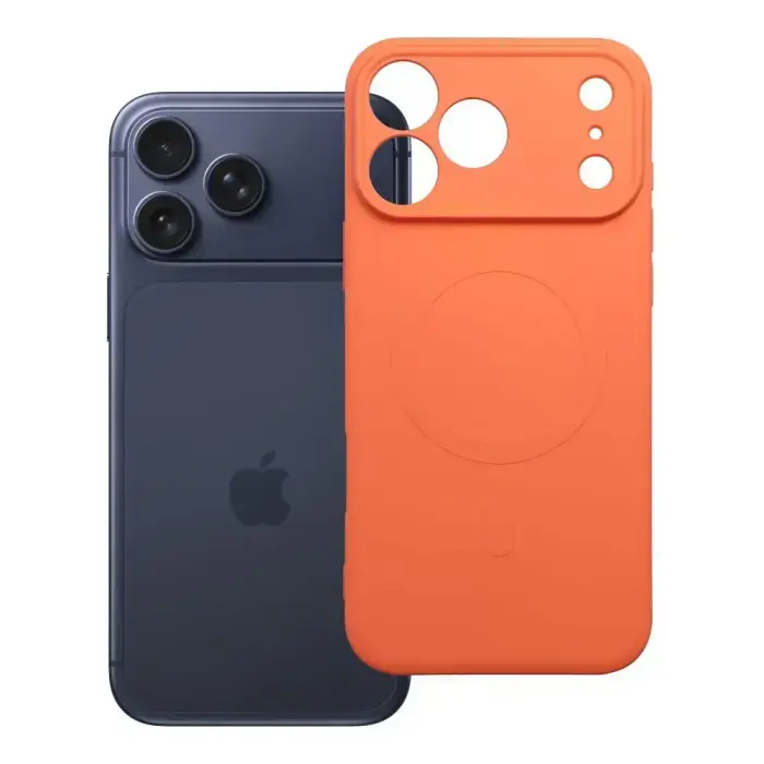 Silicone Mag phone case with MagSafe support for iPhone 17 Pro Max | iPhone 18 Pro Max orange