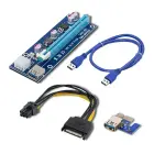 Qoltec Riser PCI-E 1x - 16x | USB 3.0 | ver. 007C | SATA / PCI-E 6pin — Photo 1