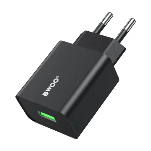 BWOO wall charger CDA249 5V 2,4A USB-A, black Foto 3