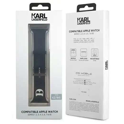Karl Lagerfeld Choupette Head Watch Strap for Apple Watch 42|44mm Black Фото num