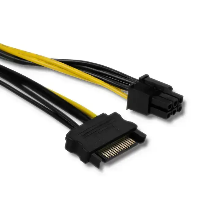 Qoltec SATA cable male 15pin-PCI-E 6pin |15cm