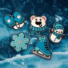3D Sticker Snow 5pcs set Foto 2
