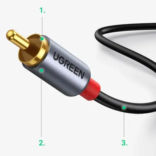 Ugreen USB Type C (male) - 2RCA (male) audio cable 1,5m gray (20193 CM451) Photo