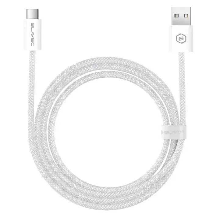 Blavec Cable Candy braided - USB to Type C - PD 60W 3A 2 metres (CCA-UC3W20) white