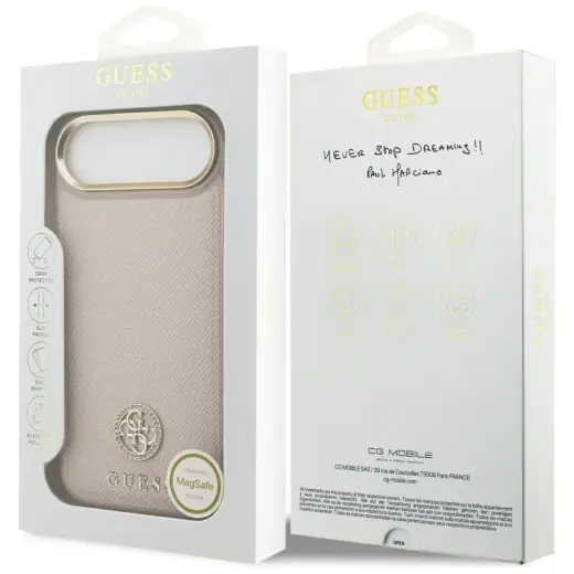 Case Guess Grained Strass Logo MagSafe for iPhone Air pink Foto 8