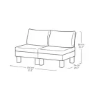 Garden sofa two-seater Elements 2 Seater gray/light gray — Photo 4