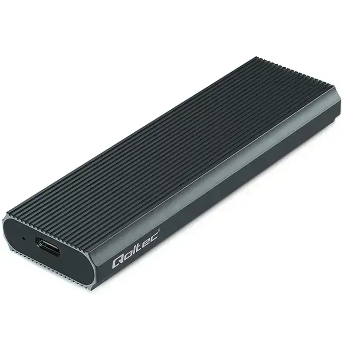 Qoltec Aluminium Enclosure | M.2 SSD drive | NVMe | PCIe| USB 3.1 | Super speed 10Gb/s | 4TB | Graphite