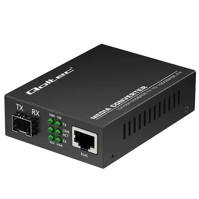 Qoltec Bidirectional Ethernet SWITCH Media Converter 1x RJ45 1x SFP| 1000Mbps | 5V Foto 15