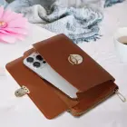 Knitted bag for phone GCW06 brown Photo