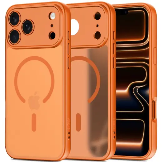 Tech-Protect BasicMag phone case with MagSafe support for Apple iPhone 17 Pro Matte Orange