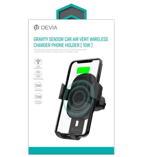 Devia car holder Gravity with wireless charging air vent black Photo