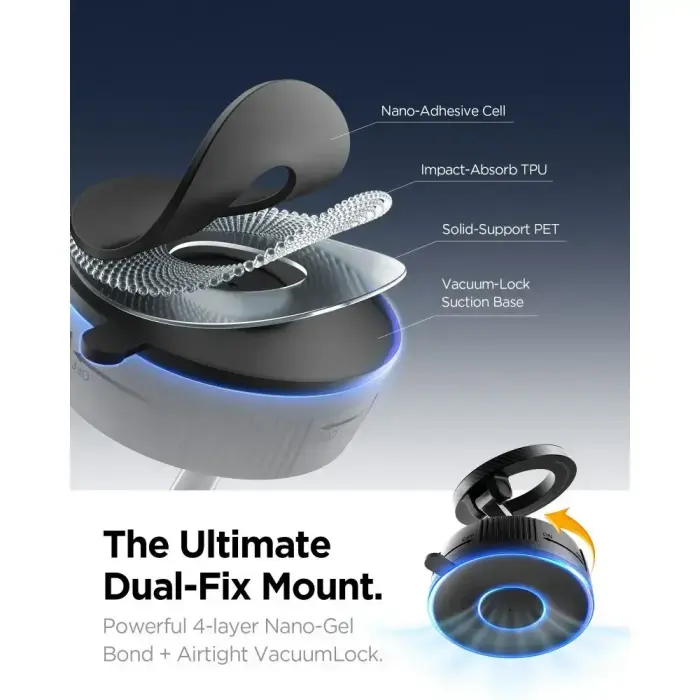 SPIGEN MFT36 VACUUMLOCK MAGNETIC MAGSAFE DASHBOARD CAR MOUNT BLACK Photo