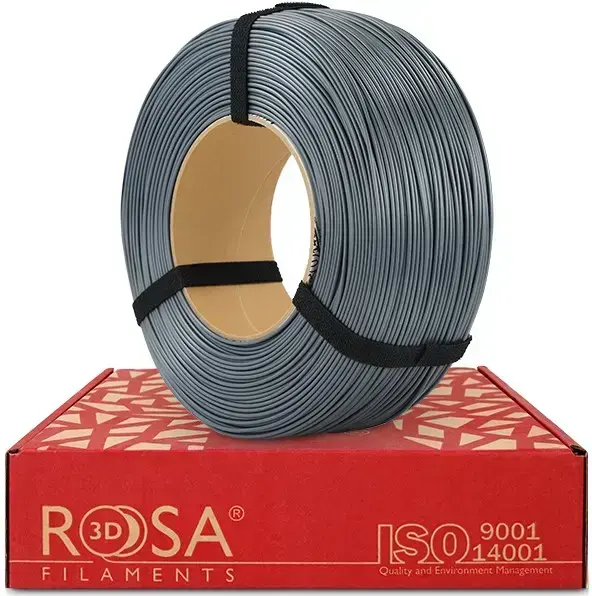 Filaments ASA pelēks 1,75 mm 1 kg uzpildes iepakojums Rosa3D