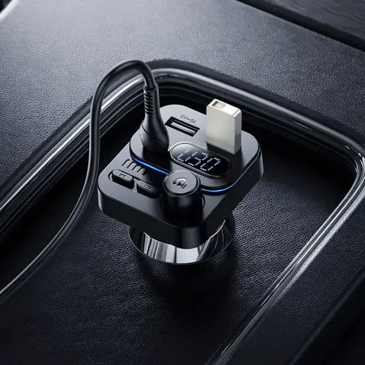 Borofone Transmitter FM BC61 Ocean MP3, Bluetooth - 2xUSB + Type C - PD 45W black Фото num