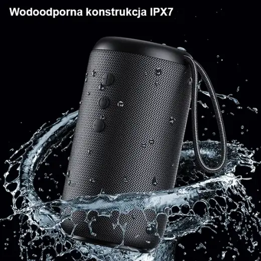 USAMS Głośnik YC Series Bluetooth 5.0 10W Waterproof Wireless Speaker with Lanyard czarny|black YC011YX01(US-YC011) Фото num
