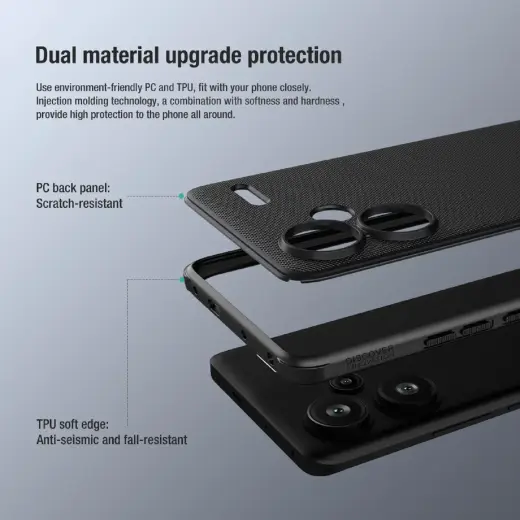 Nillkin Super Frosted PRO Back Cover for Xiaomi Redmi Note 13 Pro+ 5G Black Foto 3