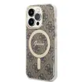 Guess 4G MagSafe Compatible Case + Wireless Charger for iPhone 14 Pro Max Brown Foto 2