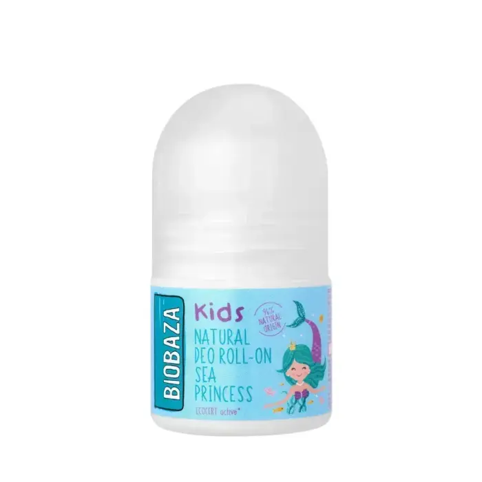 Biobaza, Sea Princess, Natural Ingredients, Softening & Moisturising, Peach & Thyme, Deodorant Roll-On, For Girls, 30 ml