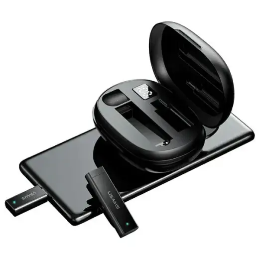 USAMS Bezprzewodowy mikrofon krawatowy ENC 2.4G Беспроводной лавалевый микрофон Lightning ZB244MKF01 (US-ZB244) Фото num