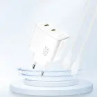 Dudao A28PEU PD 45W GaN 2xUSB Wall Charger - White Foto 2