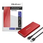 Qoltec Aluminium Enclosure | M.2 SSD drive | SATA | NGFF| USB 3.0 | Super speed 5Gb/s | 2TB | Red Foto 12