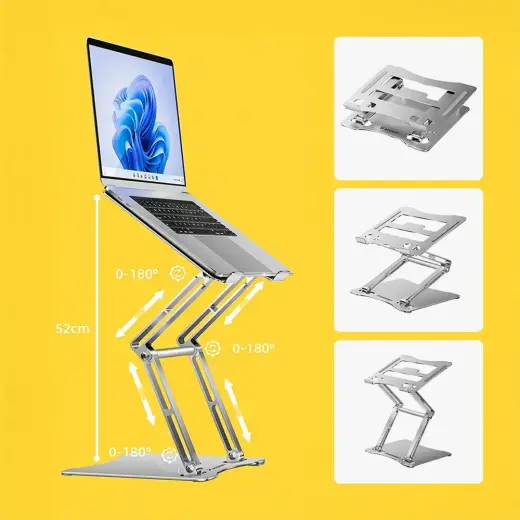 Wozinsky WRS-CPY75DSS Aluminum Laptop and Tablet Stand + Free Smartphone Stand - Silver Foto 24