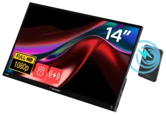 Monitors Verbatim 14" Portable Touchscreen Monitor Light Series 1080P 5000mAh