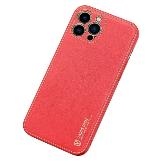 Dux Ducis Yolo elegant case made of soft TPU and PU leather for iPhone 13 Pro red Foto 24