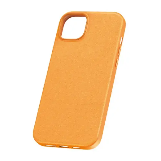 Phone Case for iPhone 15 Pro Baseus Fauxther Series (Orange) Photo