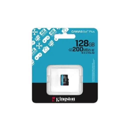 Kingston memory card 128GB microSDXC Canvas Go Plus Gen4 200MB/s A2 U3 V30 Фото num