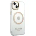 Guess Transparent MagSafe Compatible Case for iPhone 14 Gold — Foto 4