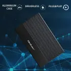 Qoltec Aluminium Enclosure | SSD HDD 2.5'' drive | SATA | USB 3.0 | Super speed 5Gb/s | 2TB | Black Foto 3