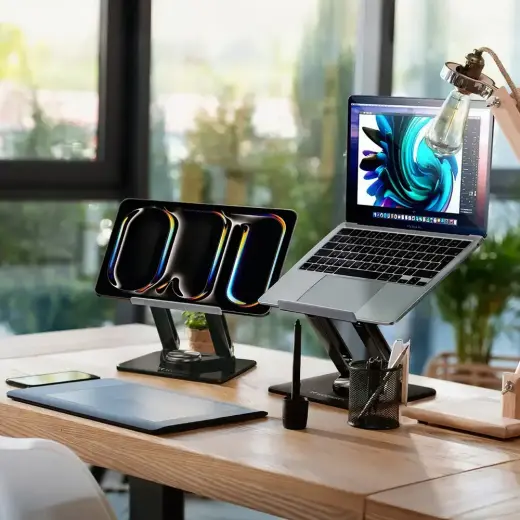 Wozinsky WRS-CPY84SB 360 Aluminum Laptop and Tablet Stand + Free Smartphone Stand - Black Photo
