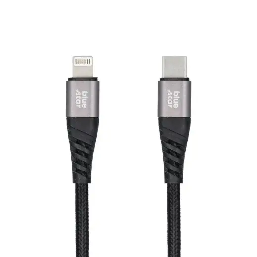 Cable USB C to Lightning Blue Star 2,4A with braid 1,2 m TFK-DC-003 black Photo