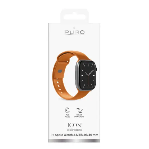 Puro Icon Silicone Strap for Apple Watch 44 | 45 | 46 | 49 mm - Orange Foto 3