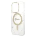 Zestaw Guess GUBPP14LHMEACSH Case+ Charger iPhone 14 Pro 6,1" biały|white hard case Marble MagSafe Фото num