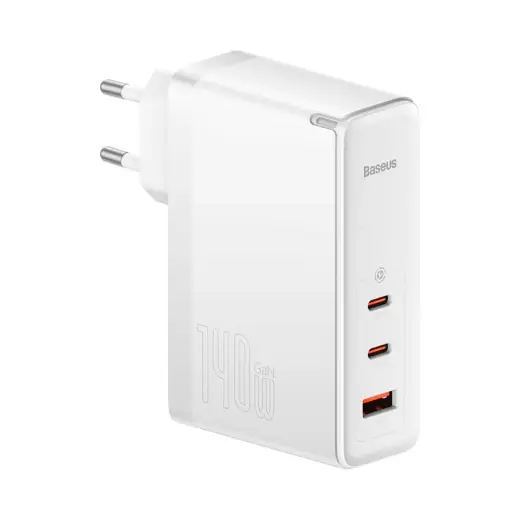 Baseus GaN5 Pro tīkla lādētājs | 140W | GaN | USB-C, USB-A | balts Foto 3
