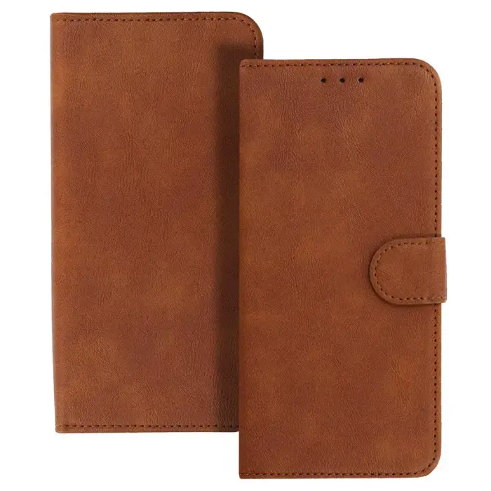 WONDER COMMON Universal Book Case (SIZE XL) for Samsung A12/A13 4G/A34 5G/A02S/Xiaomi Redmi 12 4G/12C/Note 12 4G/12 Pro 5G/Oppo A53S/A72/A92 brown