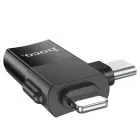 HOCO UA17 2-in-1 adapter USB-C / Lightning to USB-A | black — Photo 4