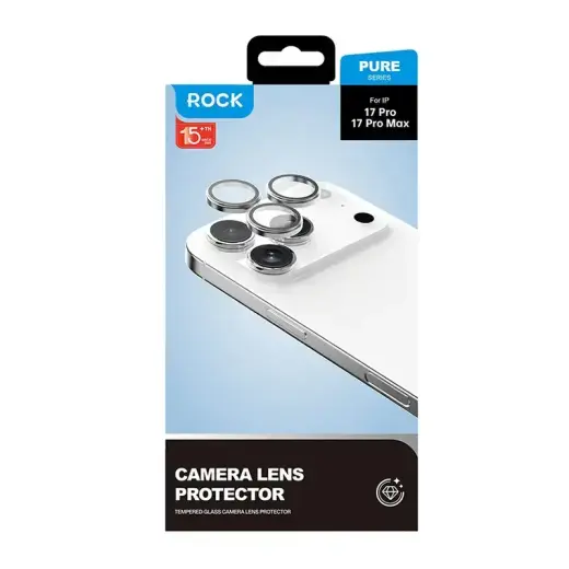 Rock Tempered glass Pure Series Camera Lens on camera for Iphone 17 (lens 2 pieces) black Foto 7