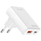 Wall Charger 4smarts FlatPlug Duos 20W GaN USB-C + USB-A white Foto 3