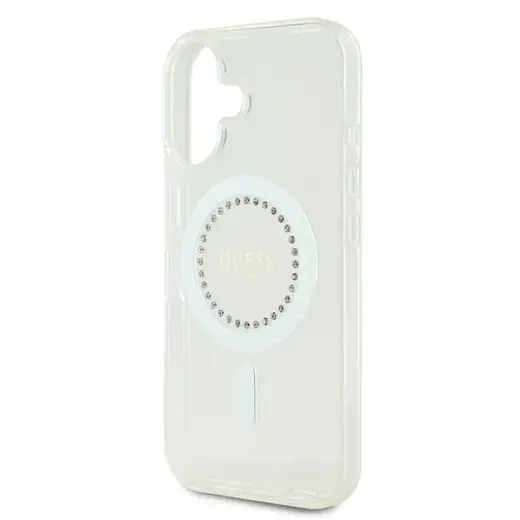 Guess GUHMP16MPFTDTEH iPhone 16 Plus 6.7" white hardcase IML Rhinestones MagSafe Foto 6