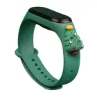 Strap Xmas for Xiaomi Mi Band 3 / 4 Christmas Silicone Strap Bracelet with Christmas Tree - Dark Green Foto 1