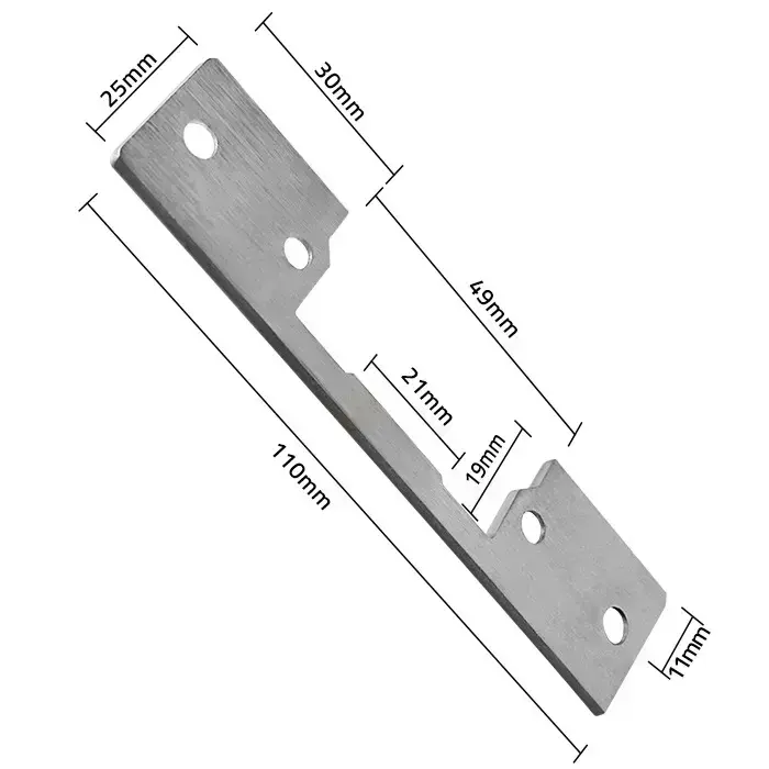 Qoltec Double-sided straight plate for electric door strike | Catch plate | 110mm | Stainless steel Foto 3