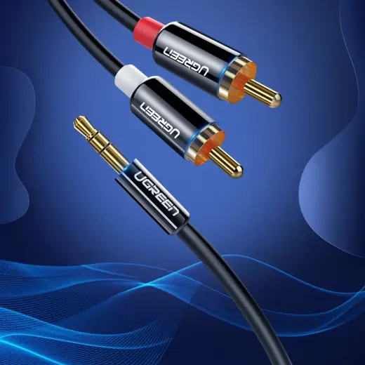 UGREEN AV116 3,5mm Jack to 2RCA (Cinch) Cable 3m (black) Photo